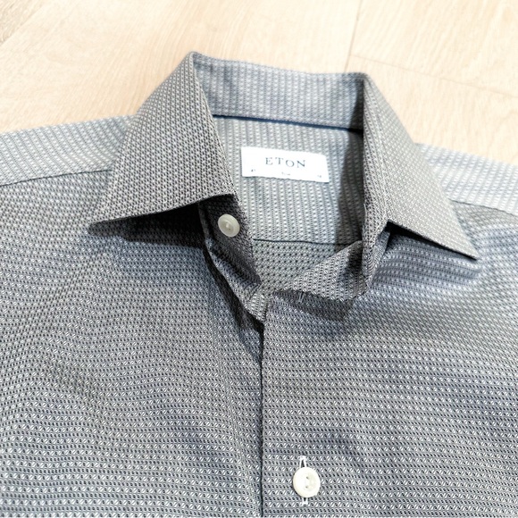 ETON Signature Twill Micropattern Men's Dress Shirt 16/41 Slim - Picture 4 of 12